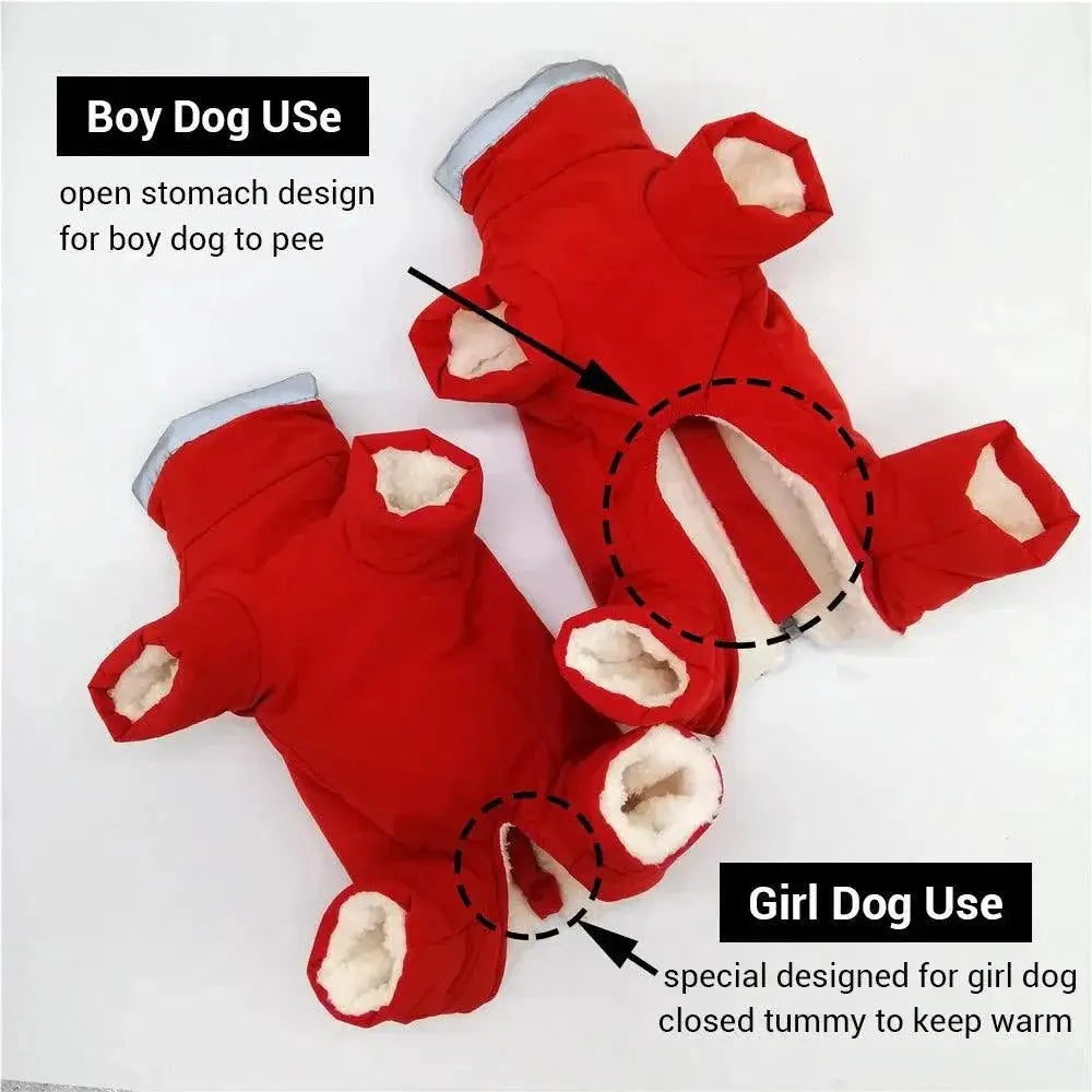 Dog Winter Waterproof Reflective Overalls For Small Dogs