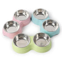 Stylish Double Pet Bowls Stainless Steel Feeder for Small Dogs