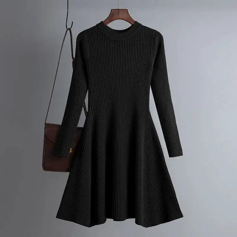 Knit Elegance Sweater Dress Chic A Line Style For Women