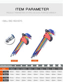 Allen Key Set L Wrench Kit 9PCS Long Arm Hex Keys