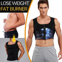 Men Sauna Sweat Vest Waist Trainer Compression Shirt Slimming