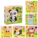 Wooden Blocks Puzzle Game Animal Fruit Traffic Theme Toy