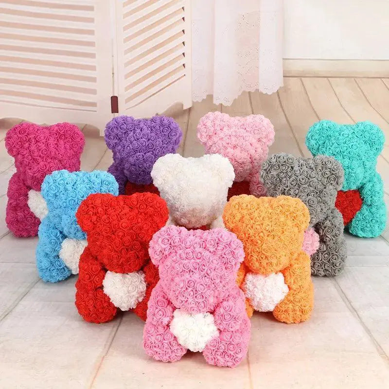 3cm Foam Rose Teddy Bear Flowers For DIY Wedding Decor