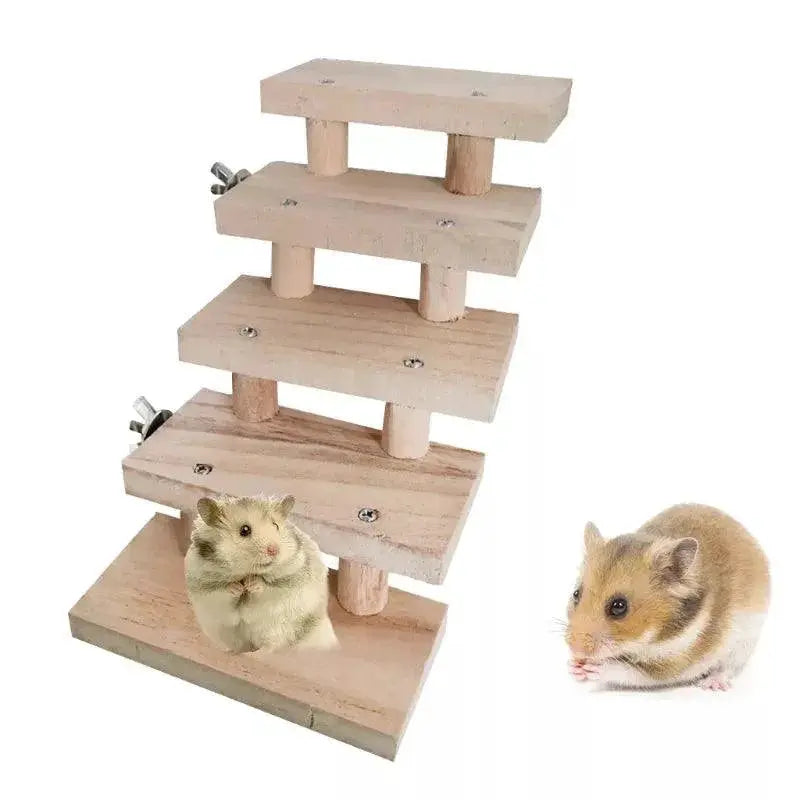 Hamster Wooden Ladder Bird Parrot Climbing Cage Accessory
