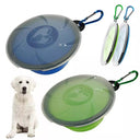 Collapsible Silicone Dog Bowl with Lid and Carabiner for Travel