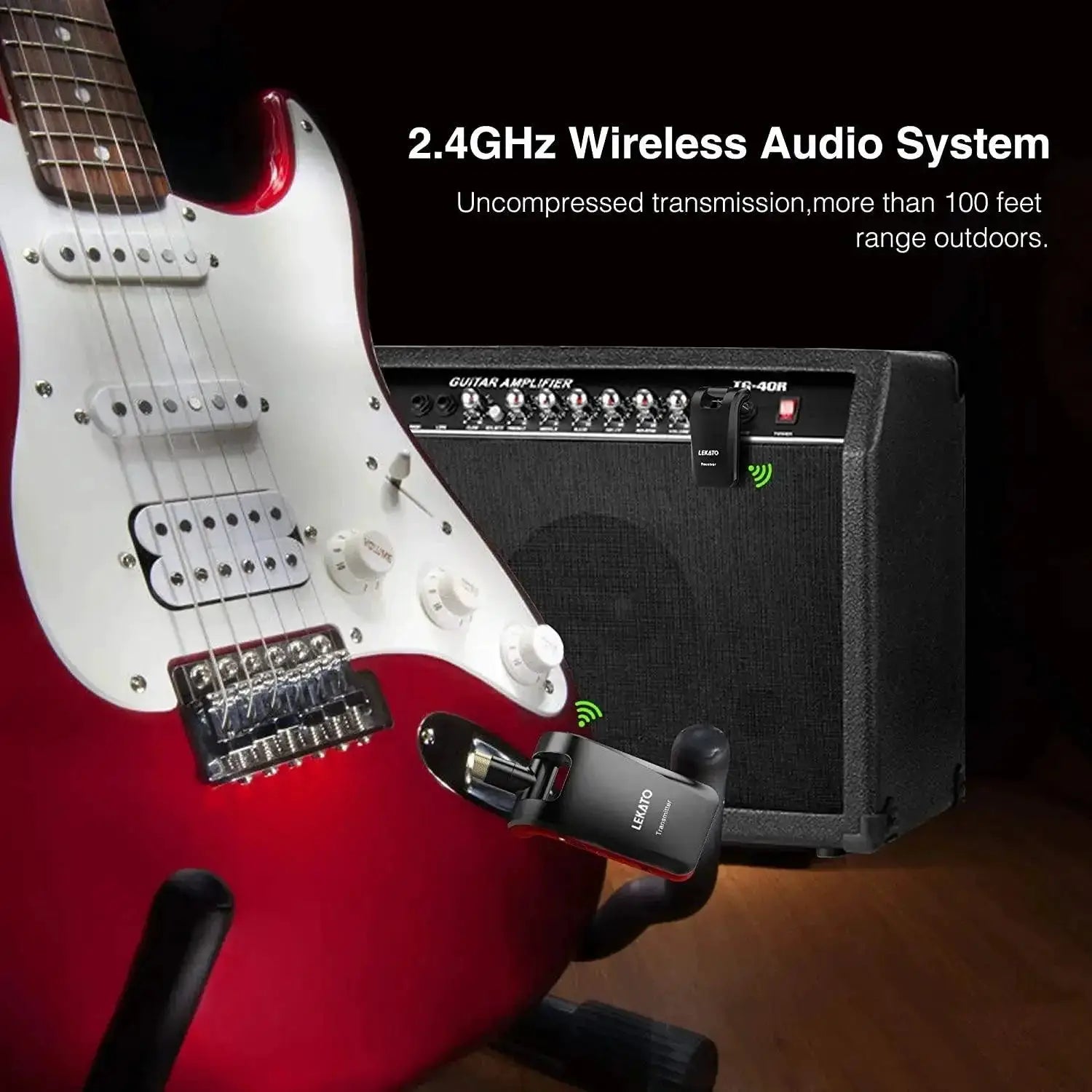 Lekato WS60 Wireless Guitar Transmitter 2 In 1 Receiver