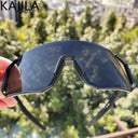 Trendy Oversized Rimless Sports Sunglasses UV400 Protection