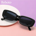 Chic Retro White Rectangular Women's Sunglasses UV Protection