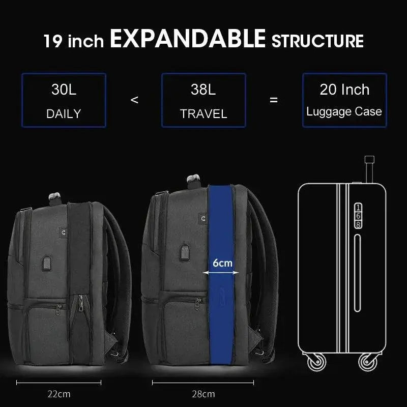 Lifetime Warranty Travel Backpack For Men With USB Charging