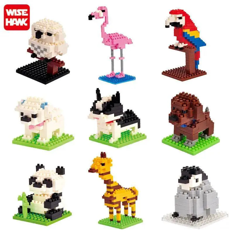 Kids Mini Building Blocks Animals 3D Model Educational Bag