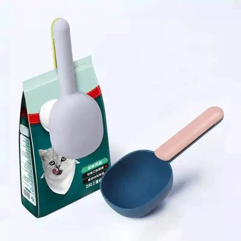 Pet Food Scoop With Sealing Clip For Dog And Cat Feeding