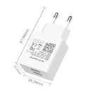 Universal 5V 2A Wall Charger With USB Type C Cable Included