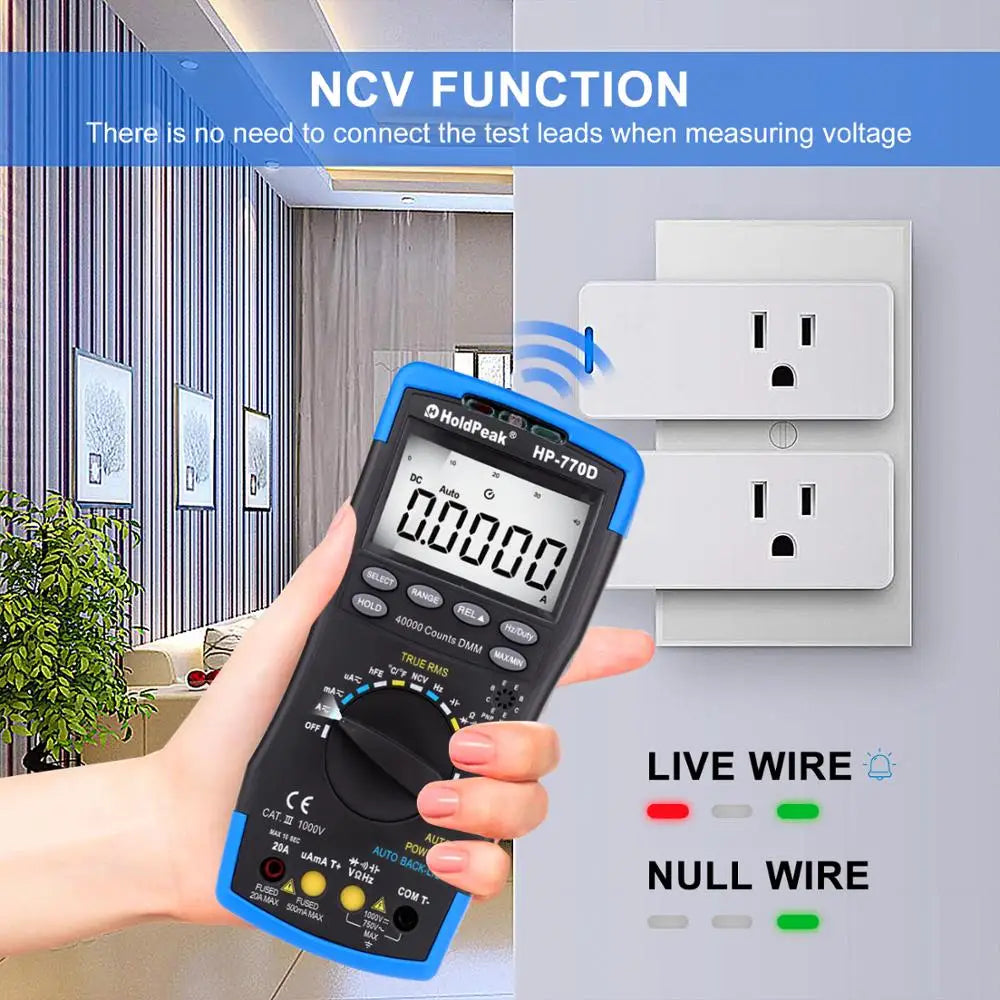 HoldPeak True RMS Digital Multimeter Auto Range Multimetro Counts — product view 5