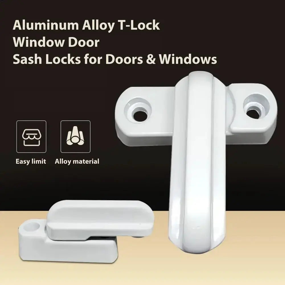 Aluminum Alloy T Lock Window Sash Locks No Screws Install
