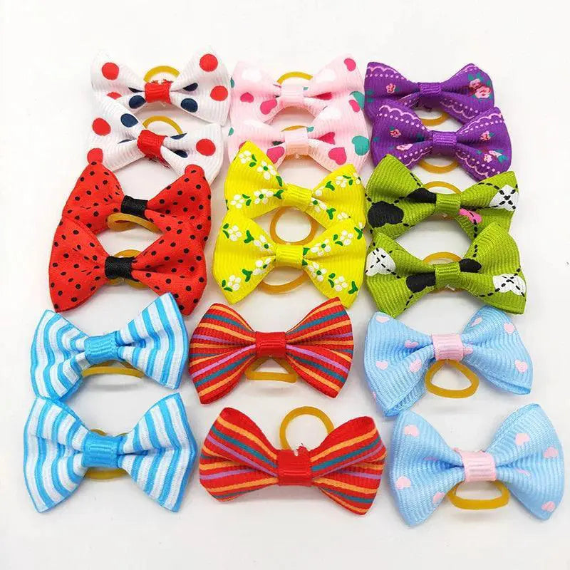 Cute Dog Hair Bows and Balls Set for Pet Grooming Fun