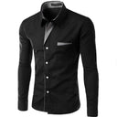 Sophisticated Men's Slim Fit Dress Shirt Formal Casual Elegance Sizes M-4XL
