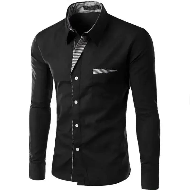 Sophisticated Mens Slim Fit Dress Shirt Formal Elegance