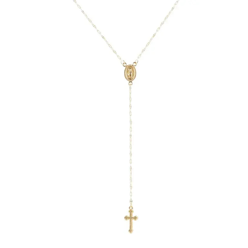 Fashion Vintage Christian Cross Bohemia Rosary Necklace
