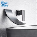Waterfall Water Basin Faucet Chrome Matte Black In Wall Installation