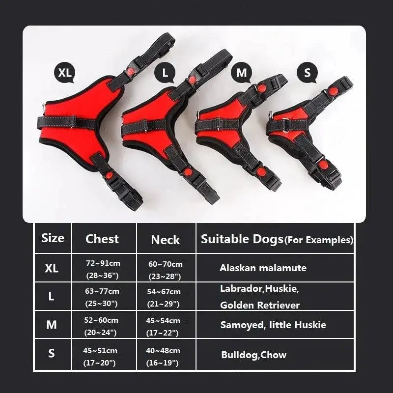 Adjustable Reflective Dog Harness for All Dog Sizes