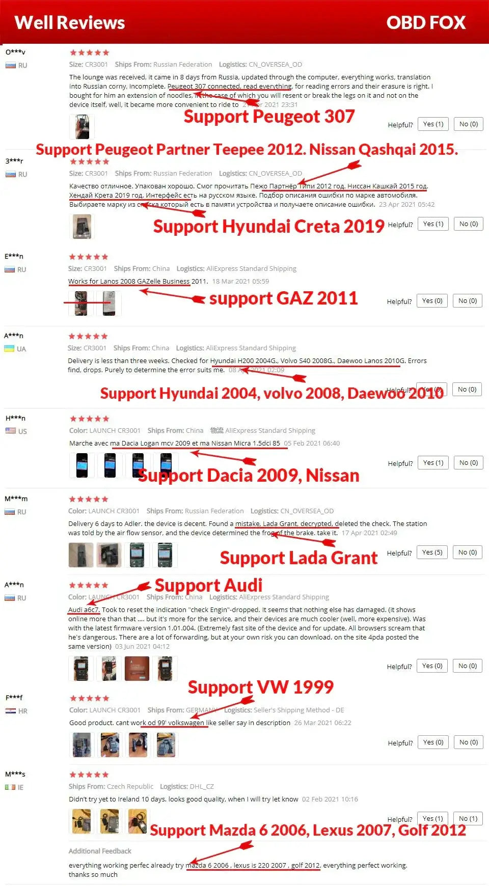 Launch X431 Creader 3001 OBDII Diagnostic Scanner Pro