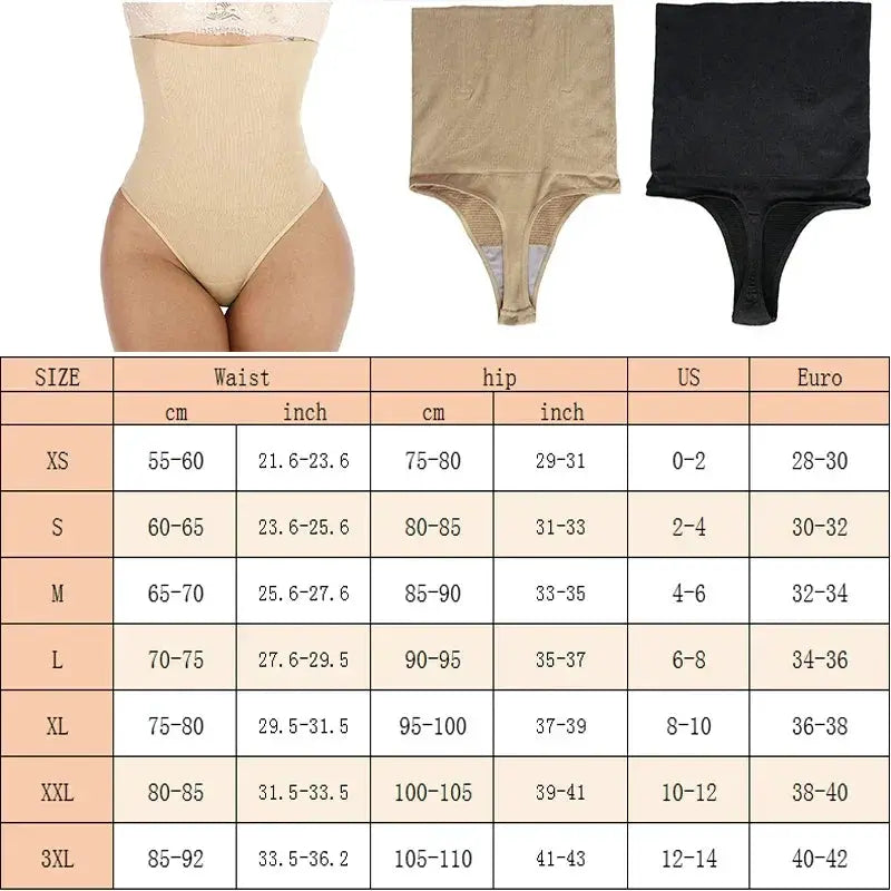 High Waist Seamless Body Shaper Briefs Firm Control Thong
