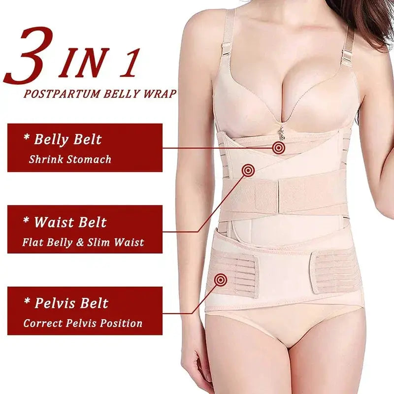 Ultimate 3 in 1 Postpartum Belly Belt for Recovery Aid