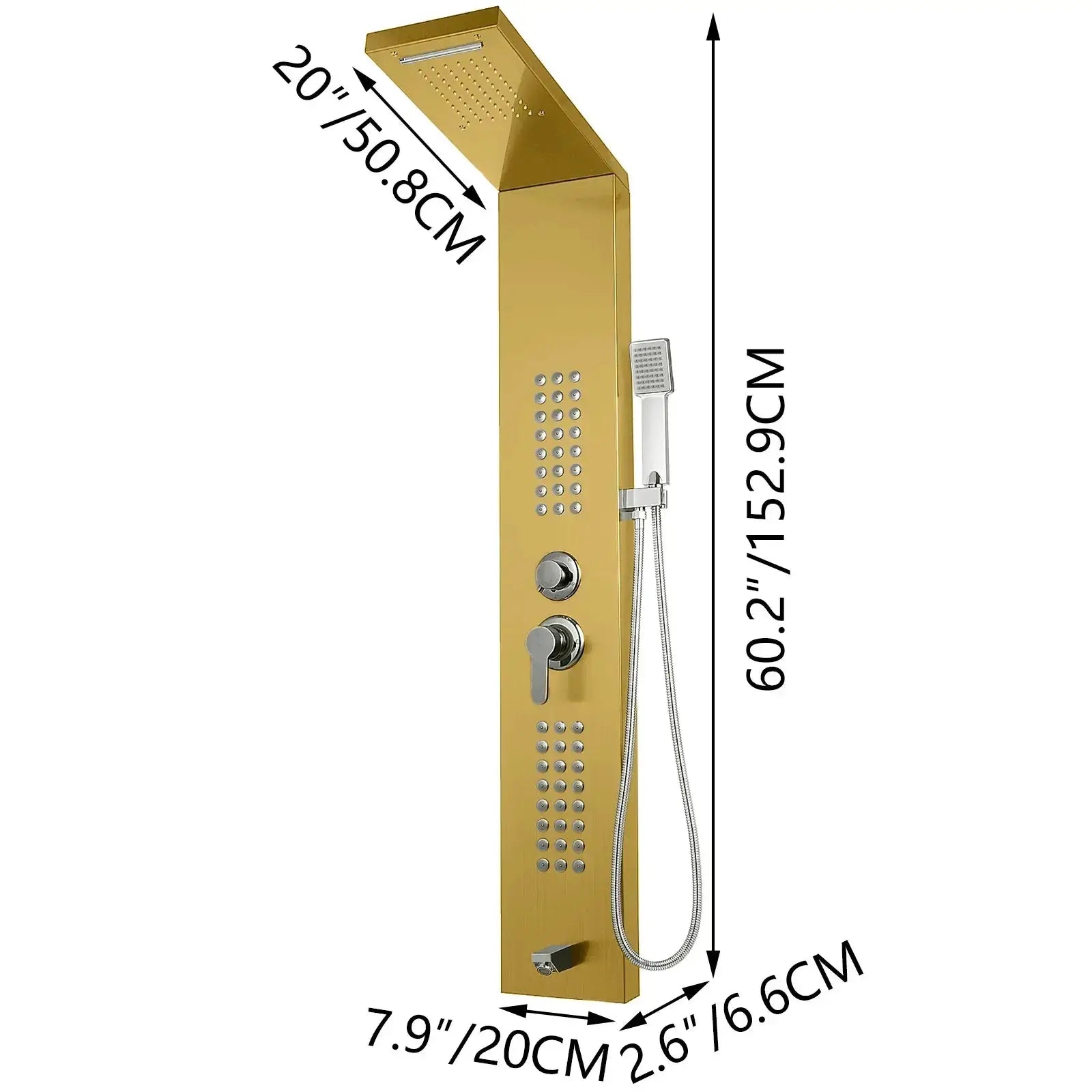 VEVOR LED Light Shower Panel System With Massage Jets