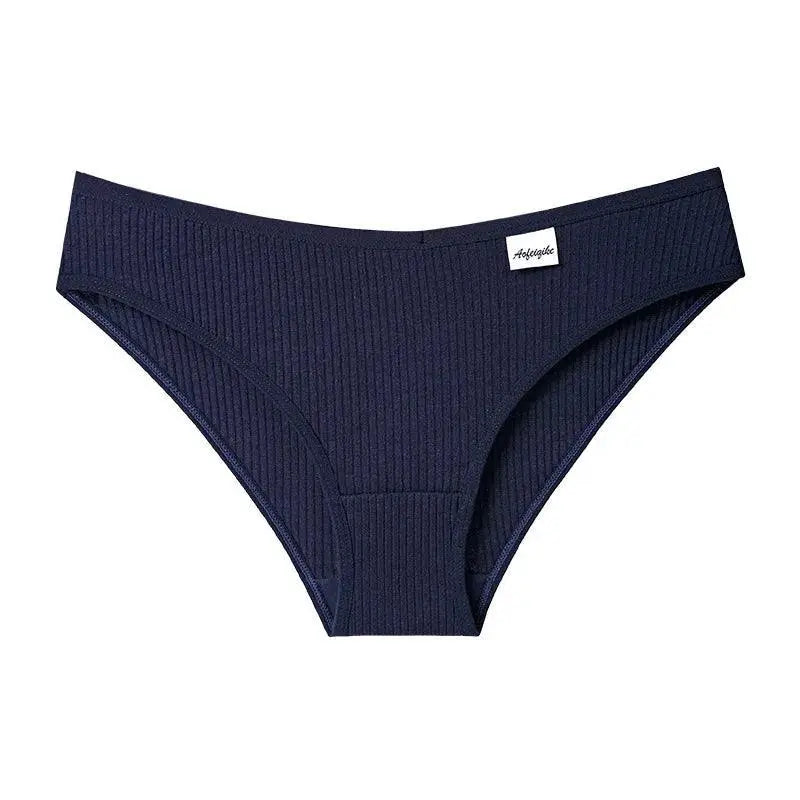 Striped Cotton V Panty Breathable Women's Underwear