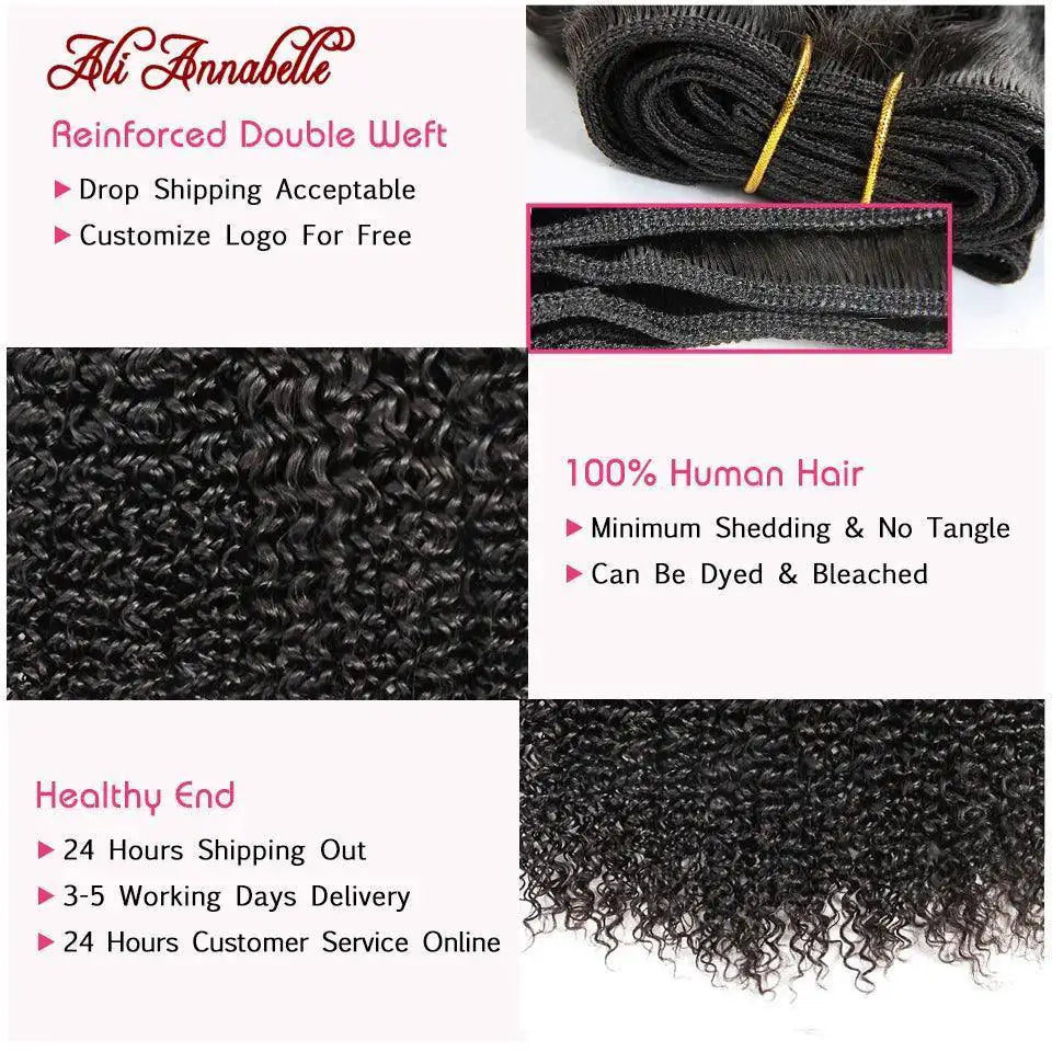 Ali Annabelle Brazilian Curly Hair Bundles Remy Weave