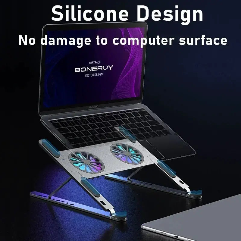 Laptop Cooling Stand With 2 USB Fans For Heat Dissipation