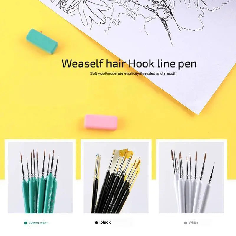 Miniature Weasel Hair Brushes Premium Art Supplies Set