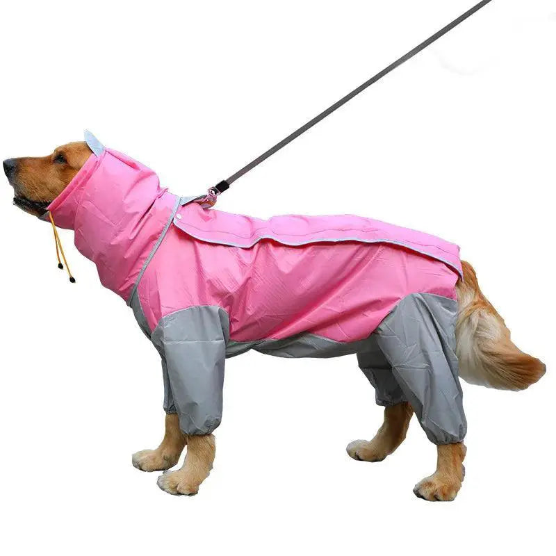Large Dog Waterproof Hooded Raincoat Jacket Overalls 6XL