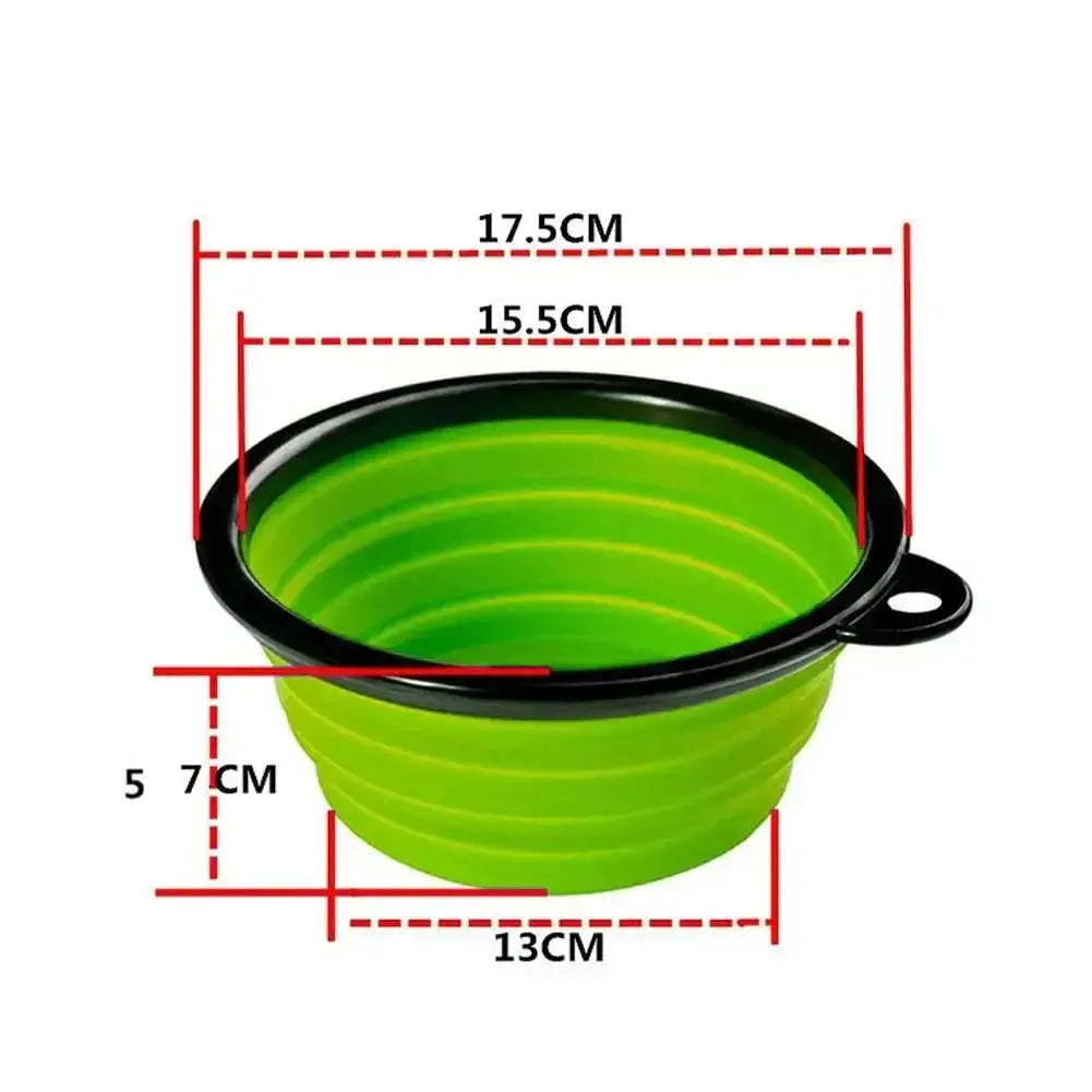 Collapsible Silicone Travel Dog Bowl With Lid And Carabiner