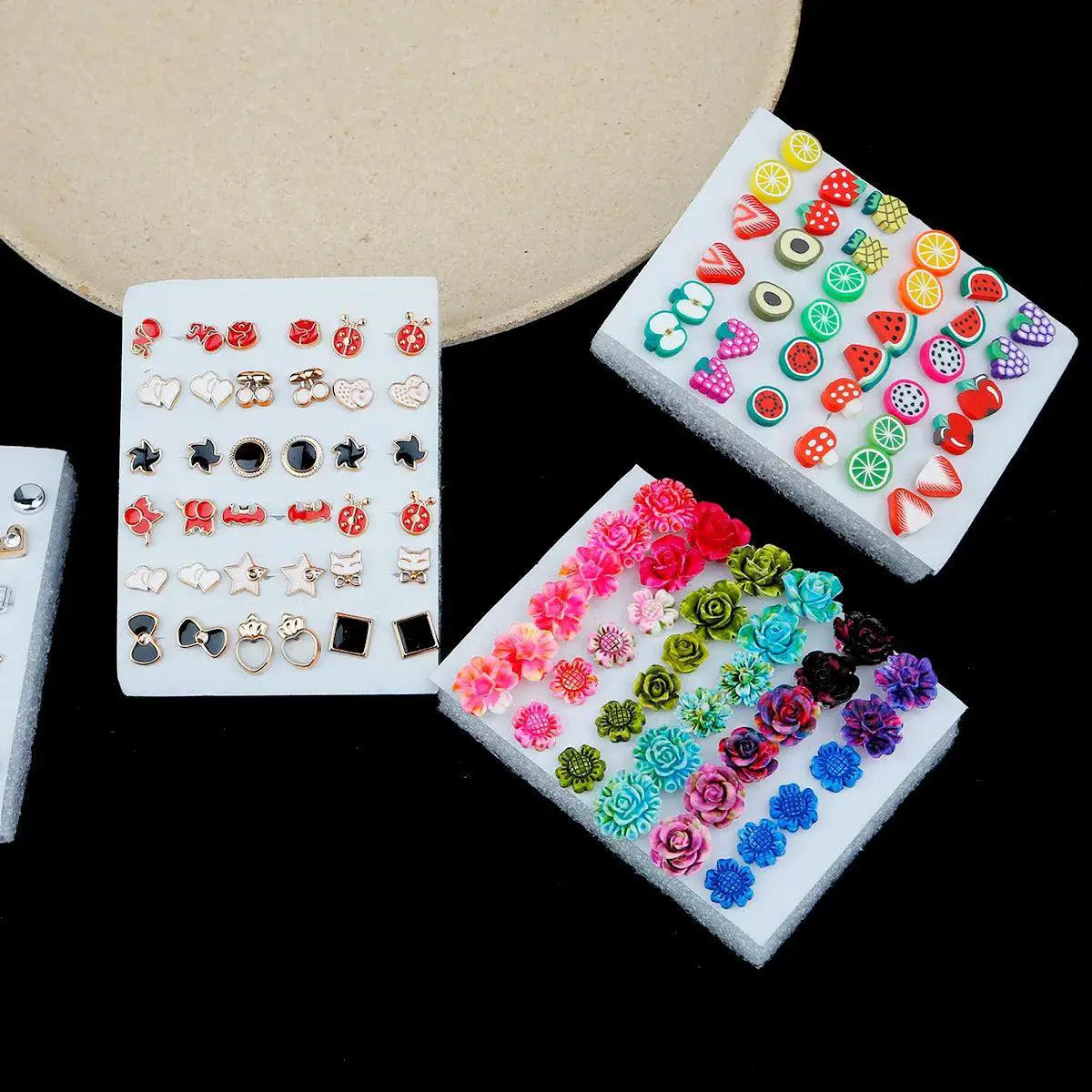 Acrylic Crystal Stud Earrings Set for Fashionable Women