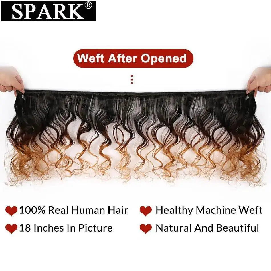 Spark Ombre Vibrant Brazilian Loose Wave Hair Extensions Set