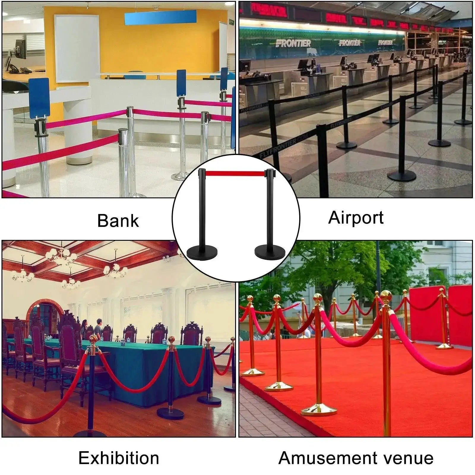 VEVOR Crowd Control Stanchions Barriers Queue Posts 4 To 6