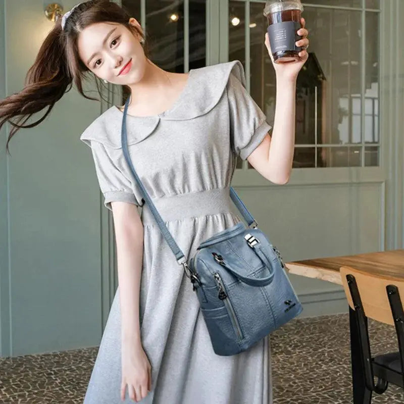 Premium Leather Backpack For Women Shoulder Bags Mochila