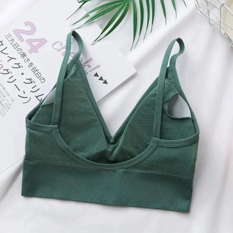 Sleek Seamless V Neck Crop Top Breathable Fitness Outfit