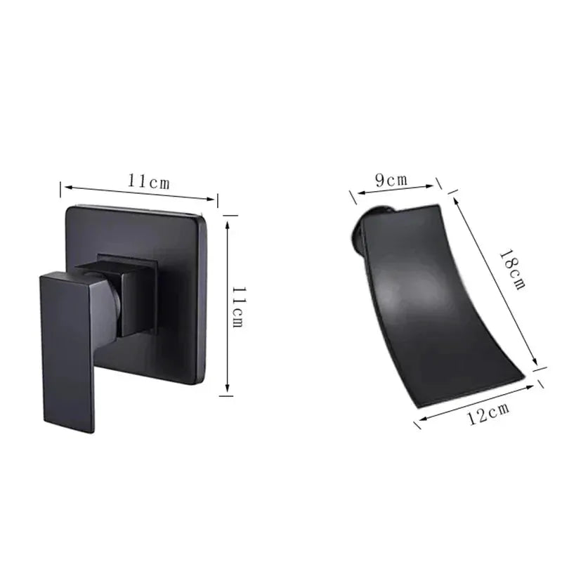 Waterfall Basin Faucet Chrome Matte Black Wall Installation
