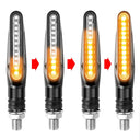 Hot 2 Pack 12V LED Motorcycle Turn Signals IP68 Flowing Water Blinkers Bendable