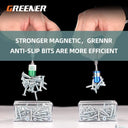 GREENER Magnetic Electric Screwdriver Set for Precision Tasks