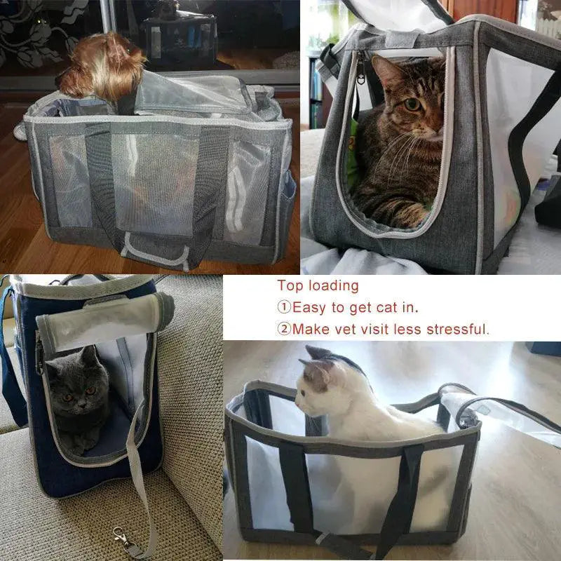 PawGlow Breathable Cat Carrier Bag For Travel And Comfort