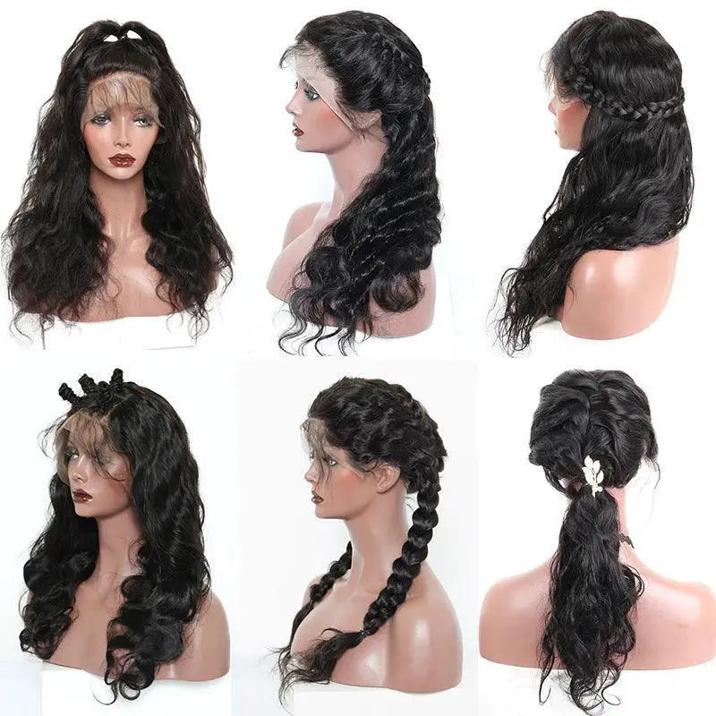 Luxury Brazilian Body Wave Lace Front Wig With Fake Scalp