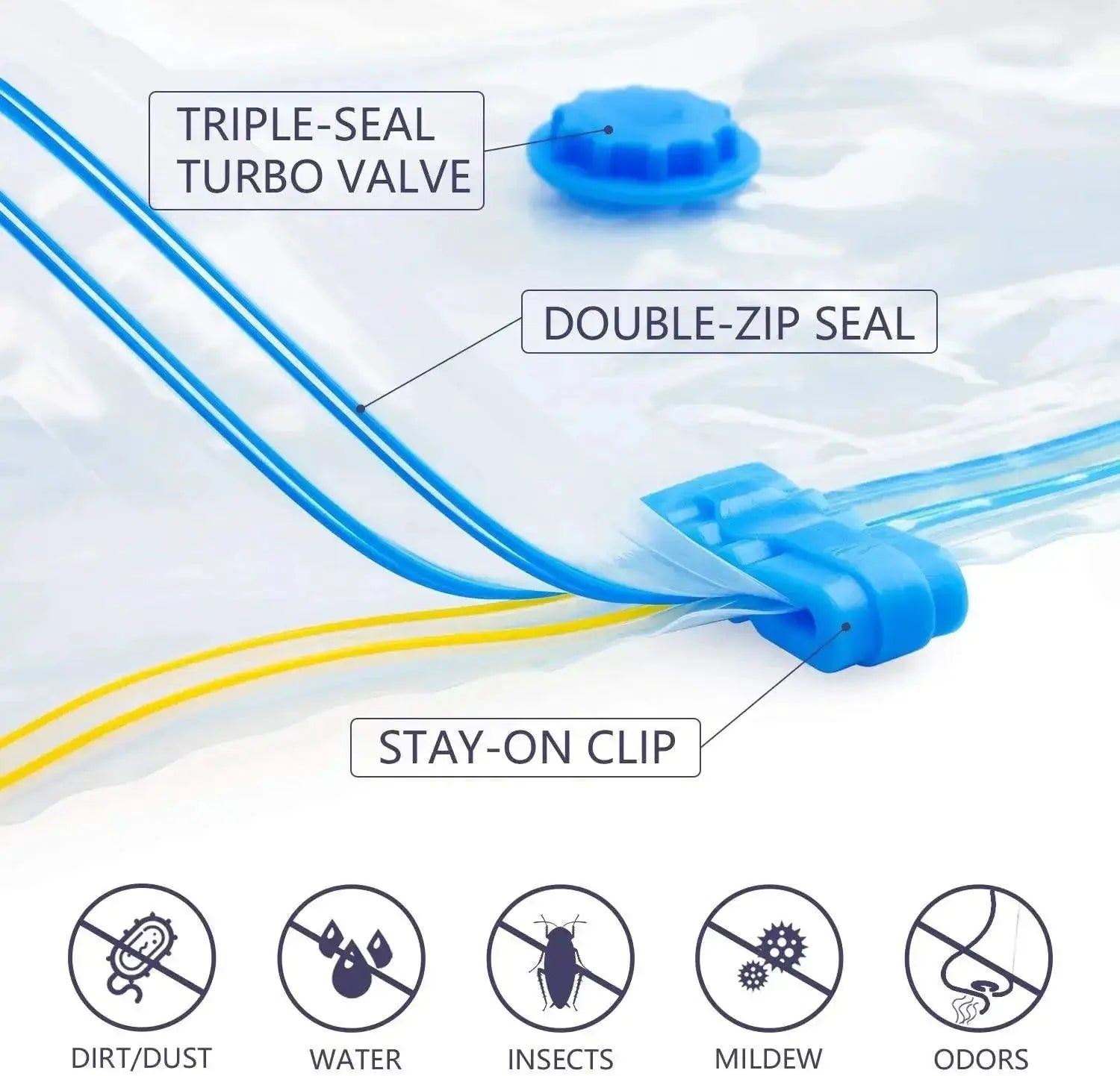 Four Pack Vacuum Storage Bags For Space Saving And Travel