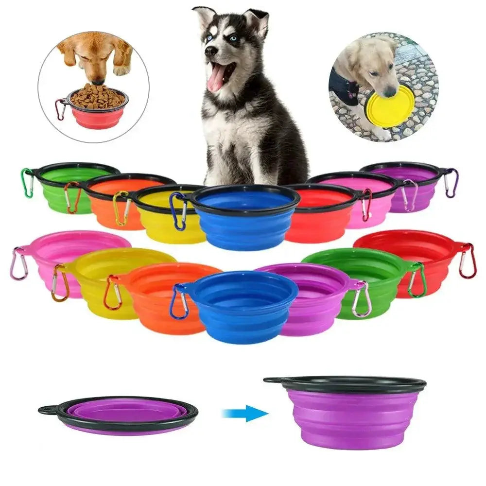 Silicone Foldable Pet Bowl Portable Travel For Cats And Dogs