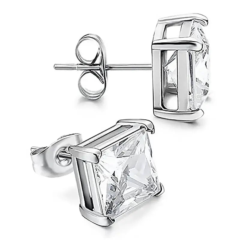 925 Sterling Silver Stud Earrings For Women Diamond Jewelry