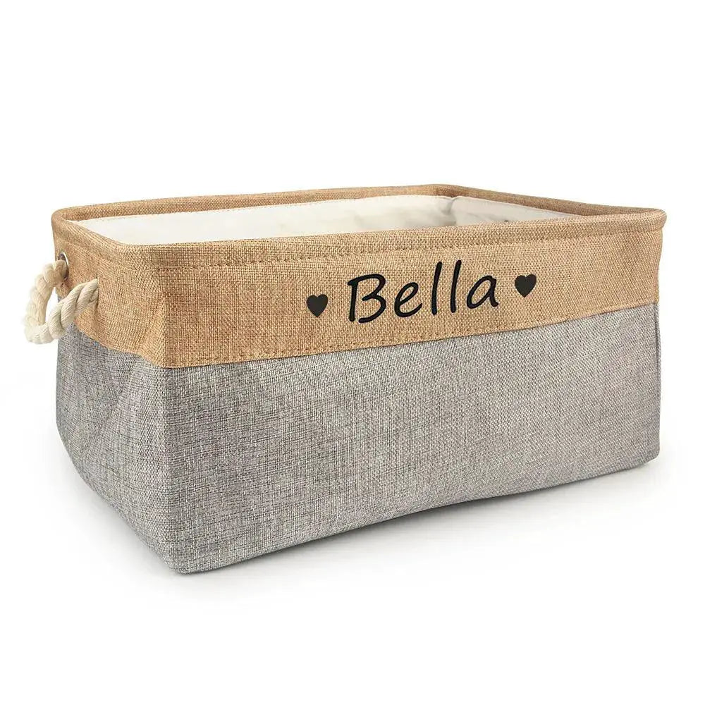 Personalized Pet Toy Storage Box With Custom Name Clothes