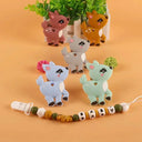 Silicone Cartoon Animals Train Teether Jewelry Kit For Babies