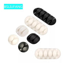 Silicone Cable Organizer with Mouse Headphone Clips for Easy Wire Management